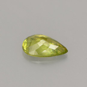 Sphène vert naturelle en forme de poire, 1,18 ct, VS