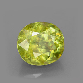 Sphène Vert jaunâtre naturelle Coupe ovale, 3.15 ct, VS