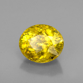 Sphène Jaune doré naturelle Coupe ovale, 1.12 ct, VS