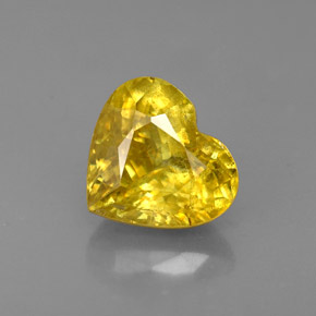 Sphène jaune naturelle forme de coeur, 1,62 ct, VS-SI