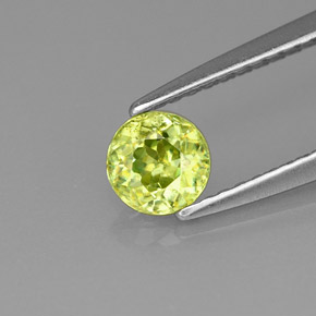 Sphène vert naturelle coupe roude, 0,47 ct, VVS-VS