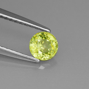 Sphène vert naturelle coupe roude, 0,47 ct, VVS-VS