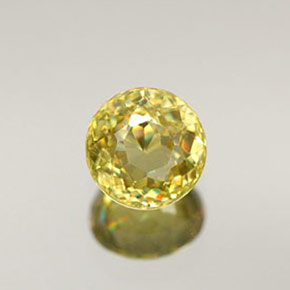 Sphène jaune naturelle coupe roude, 0,36 ct, VVS