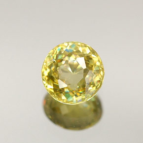 Sphène jaune naturelle coupe roude, 0,36 ct, VVS