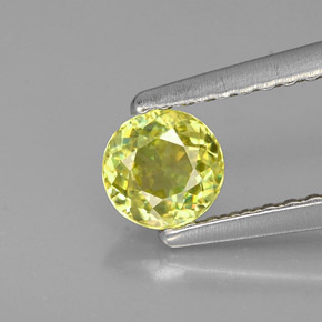 Sphène jaune naturelle coupe roude, 0,40 ct, VVS