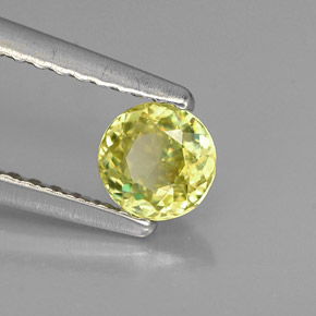 Sphène jaune naturelle coupe roude, 0,40 ct, VVS
