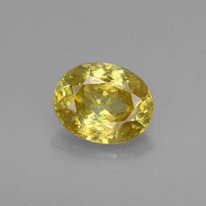 Sphène jaune naturelle coupe ovale, 0,92 ct, VVS-VS