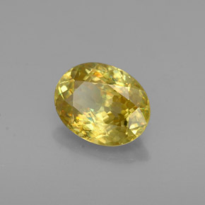 Sphène jaune naturelle coupe ovale, 0,92 ct, VVS-VS