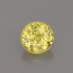 Sphène jaune naturelle coupe roude, 0,78 ct, VS