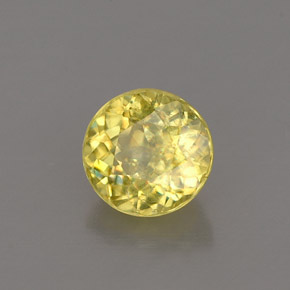 Sphène jaune naturelle coupe roude, 0,78 ct, VS