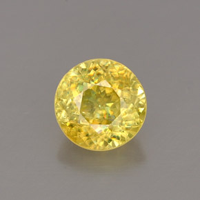Sphène jaune naturelle coupe roude, 0,80 ct, VVS-VS