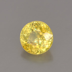 Sphène jaune naturelle coupe roude, 0,80 ct, VVS-VS