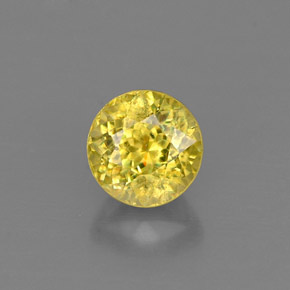 Sphène jaune naturelle coupe roude, 0,73 ct, VVS-VS