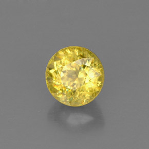 Sphène jaune naturelle coupe roude, 0,73 ct, VVS-VS