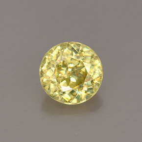 Sphène jaune naturelle coupe roude, 0,72 ct, VS