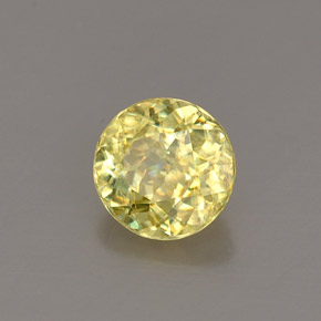 Sphène jaune naturelle coupe roude, 0,72 ct, VS