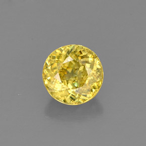 Sphène jaune naturelle coupe roude, 0,81 ct, VS-SI