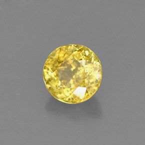 Sphène jaune naturelle coupe roude, 0,81 ct, VS-SI