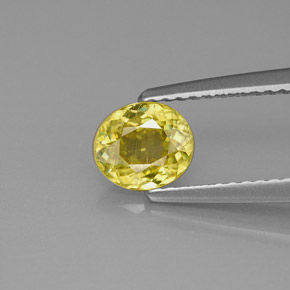 Sphène jaune naturelle coupe ovale, 0,75 ct, VS