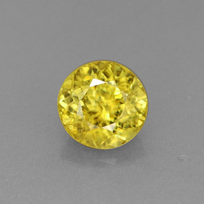 Sphène jaune naturelle coupe roude, 0,69 ct, VS