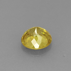 Sphène jaune naturelle coupe roude, 0,69 ct, VS