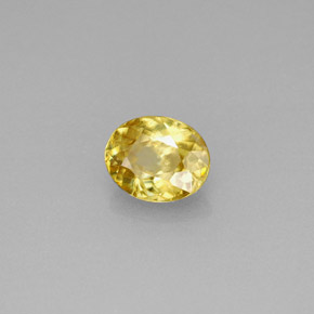 Sphène jaune naturelle coupe ovale, 0,75 ct, VS