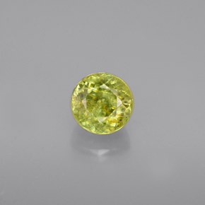 Sphène vert naturelle coupe roude, 0,75 ct, VS