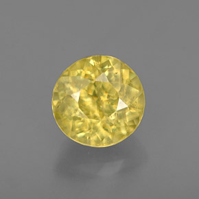 Sphène jaune naturelle coupe roude, 0,86 ct, VS-SI