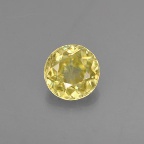 Sphène jaune naturelle coupe roude, 0,51 ct, VVS-VS
