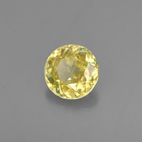 Sphène jaune naturelle coupe roude, 0,51 ct, VVS-VS