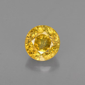 Sphène jaune naturelle coupe roude, 0,64 ct, VS