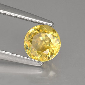 Sphène jaune naturelle coupe roude, 0,72 ct, SI