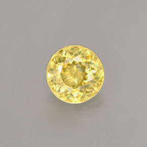 Sphène jaune naturelle coupe roude, 0,50 ct, VS-SI