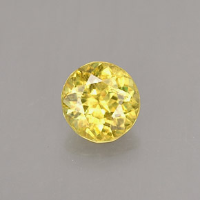 Sphène jaune naturelle coupe roude, 0,53 ct, VS