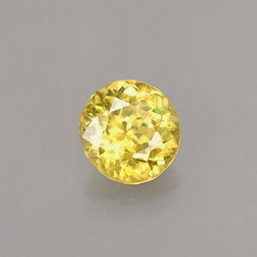 Sphène jaune naturelle coupe roude, 0,53 ct, VS