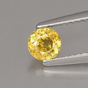Sphène jaune naturelle coupe roude, 0,49 ct, VS