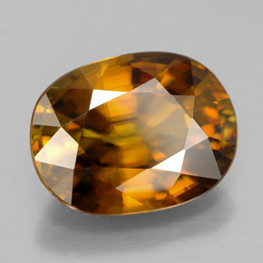Sphène multicolore naturelle coupe ovale, 7,00 ct, IF