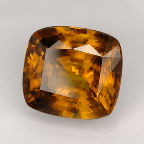 Sphène marron naturelle coupe coussin, 6,59 ct, VVS