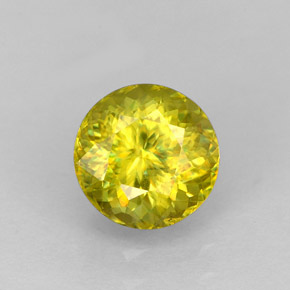 Sphène jaune naturelle coupe roude, 1,64 ct, VS