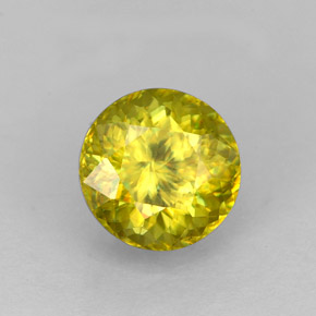 Sphène jaune naturelle coupe roude, 1,64 ct, VS