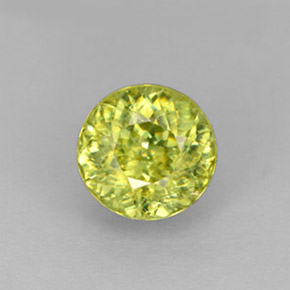 Sphène vert naturelle coupe roude, 1,36 ct, VS
