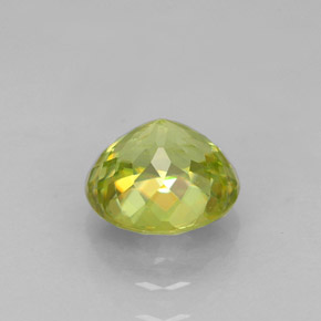 Sphène vert naturelle coupe roude, 1,36 ct, VS