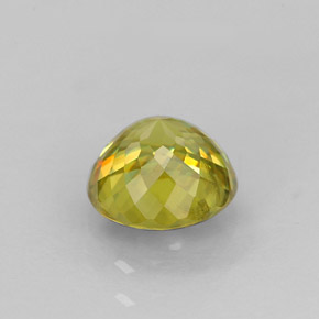 Sphène jaune naturelle coupe roude, 1,24 ct, VS