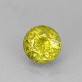 Sphène jaune naturelle coupe roude, 1,37 ct, VS-SI