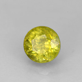 Sphène jaune naturelle coupe roude, 1,37 ct, VS-SI