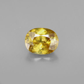 Sphène jaune naturelle coupe ovale, 1,59 ct, VVS-VS