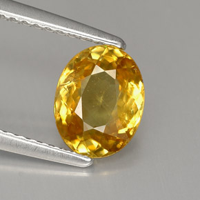 Sphène Jaune doré naturelle Coupe ovale, 1.43 ct, VS
