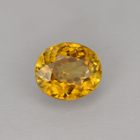 Sphène jaune naturelle coupe ovale, 1,12 ct, VVS-VS