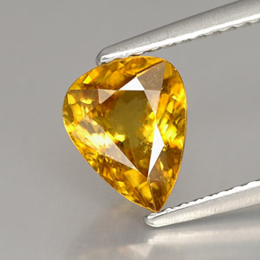 Sphène orange naturelle en forme de poire, 1,56 ct, VS