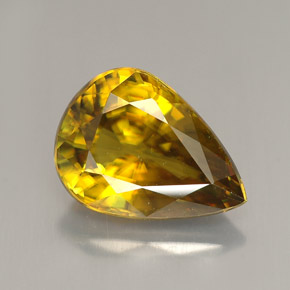 Sphène jaune naturelle en forme de poire, 3,46 ct, VVS